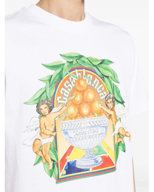 Casablancabrand White Triomphe D' Printed T-Shirt for men