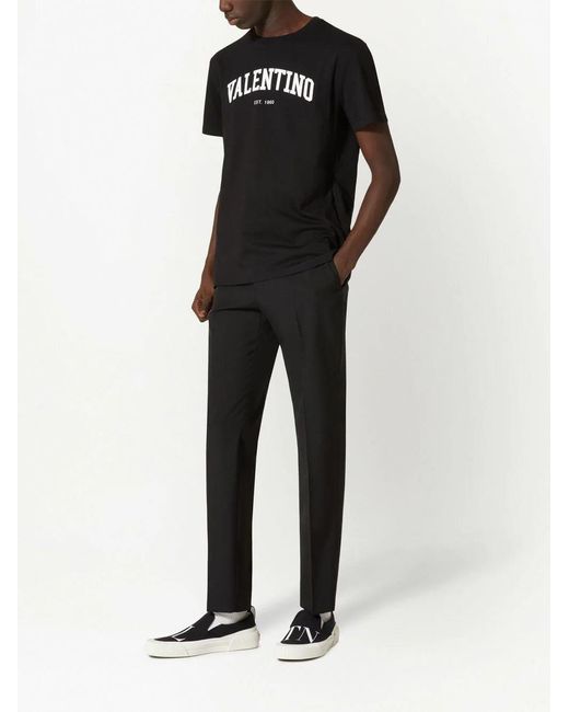 Valentino Black 1960 Logo Print T-Shirt for men