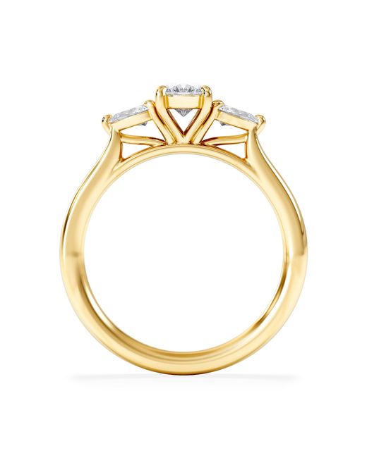 The Diamond Store Metallic Evoke 3 Stone Oval Cut Lab Diamond Ring 0.50Ct