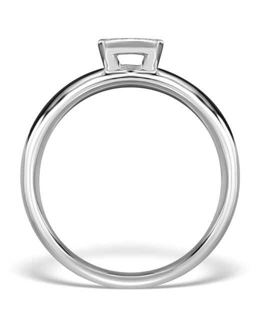 The Diamond Store Metallic 0.30Ct Ideal Prince Cut Diamond And 18K H/Si Ring