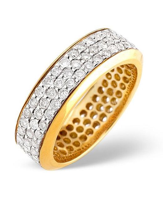 The Diamond Store Metallic 18K Diamond Three Row Full Eternity Ring 1.30Ct