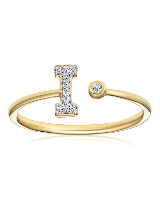 The Diamond Store Metallic Diamond Initial 'I' Ring 0.07Ct Set