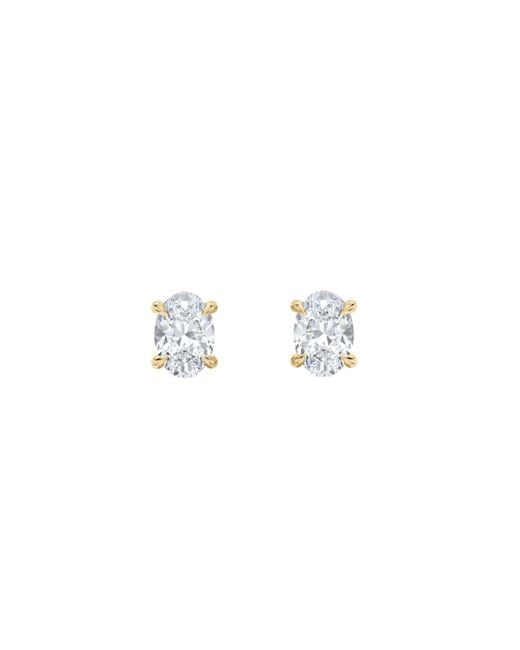 The Diamond Store Metallic 1.00Ct Oval Cut Lab Diamond Stud Earrings