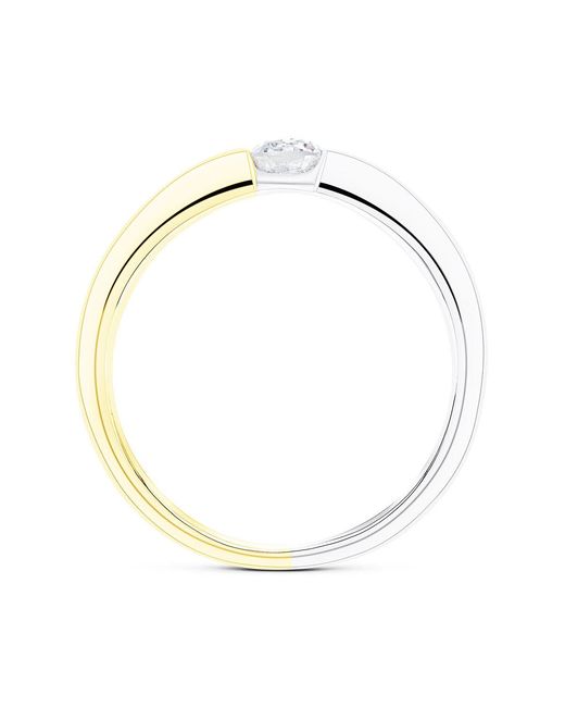 The Diamond Store Metallic Two Tone Single Stone Diamond Ring 0.20Ct
