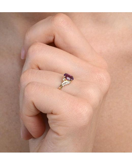 The Diamond Store Blue Amethyst 0.68Ct And Diamond 9K Ring