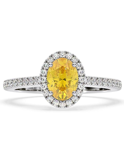 The Diamond Store Metallic Georgina Lab Diamond Oval Halo 1.60Ct Ring
