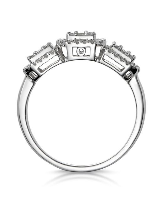 The Diamond Store Metallic 0.80Ct Asteria Collection Diamond Baguette Ring