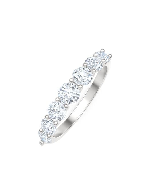 The Diamond Store White Legacy 1.00Ct Round Cut Lab Diamond Half Eternity Ring