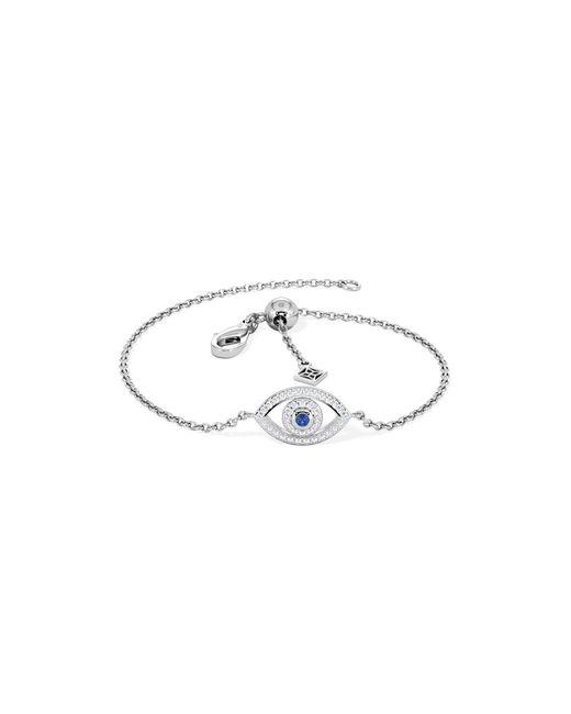 The Diamond Store White Evil Eye 0.21Ct Sapphire Lab Diamond Adjustable Bracelet