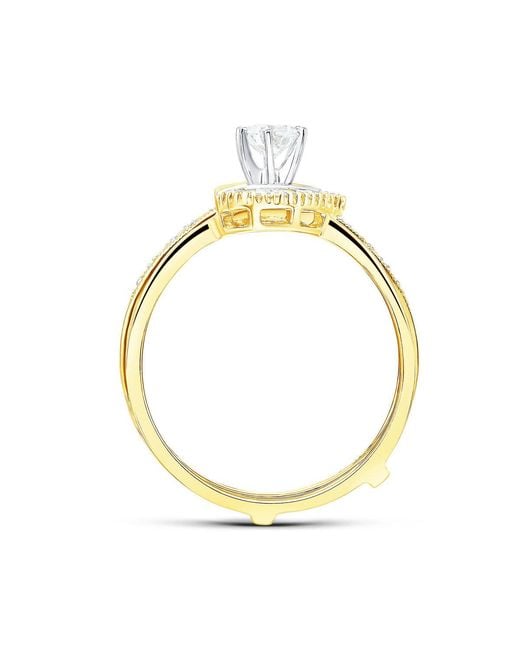 The Diamond Store Metallic Diamond 0.65Ct And 9K Solitaire Ring With Shoulders