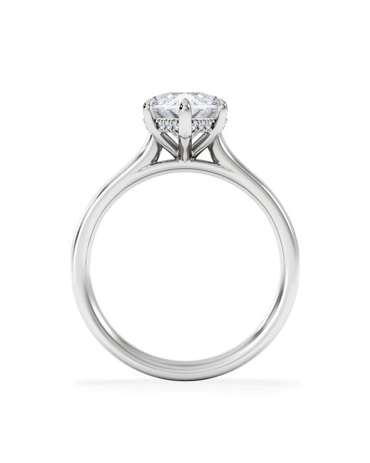 The Diamond Store White Amora Marquise 3.11Ct Hidden Halo Lab Diamond Engagement Ring G/Vs Set