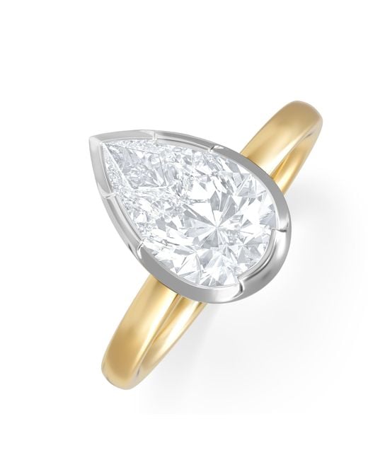 The Diamond Store White Muse 2.00Ct Pear Cut Lab Grown Solitaire Engagement Ring