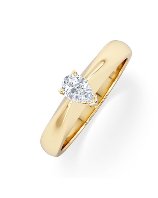 The Diamond Store Metallic Naomi Pear Cut Lab Diamond Engagement Ring 0.33Ct H/Si