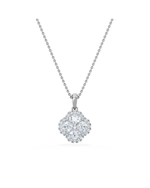 The Diamond Store Metallic Alegria 1.00Ct Lab Diamond Halo Pendant Necklace