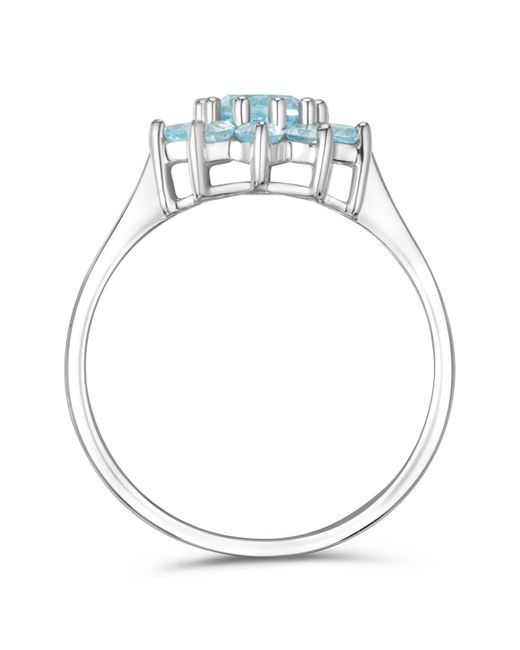 The Diamond Store Blue 1.10Ct Topaz Cluster Ring
