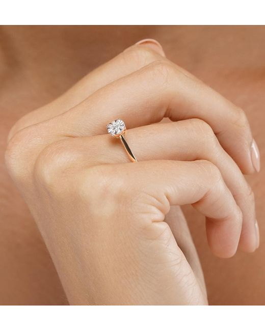 The Diamond Store Metallic 0.25Ct Lab Diamond Cluster Solitaire Ring H/Si