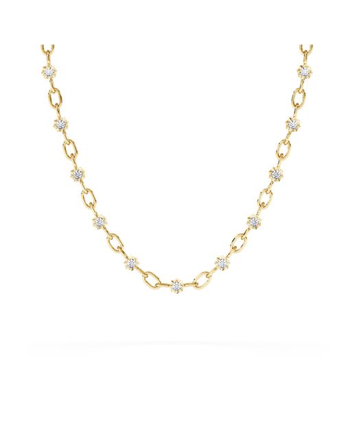 The Diamond Store Metallic Bound Lab Diamond Link Necklace 0.87Ct Round Cut