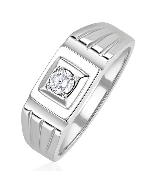 The Diamond Store Metallic 0.25Ct Lab Diamond Design Ring for men