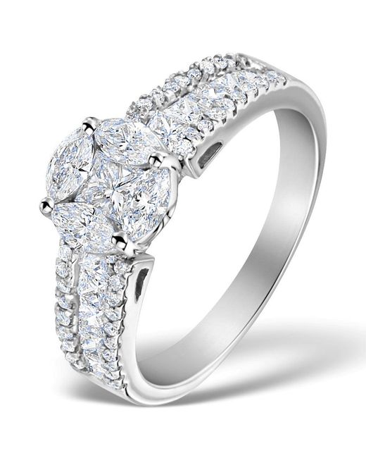 The Diamond Store Metallic Engagement Ring Galileo 1.50Ct Look H/Si Diamonds