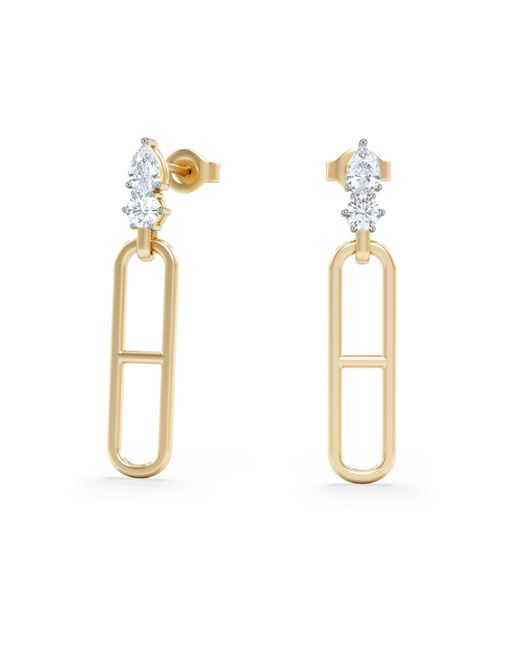 The Diamond Store Metallic Paperclip 0.47Ct Lab Diamond Drop Link Earrings