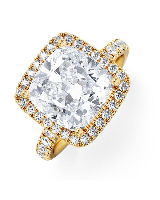 The Diamond Store Metallic Beatrice 5.75Ct Lab Diamond Cushion Cut Engagement Ring