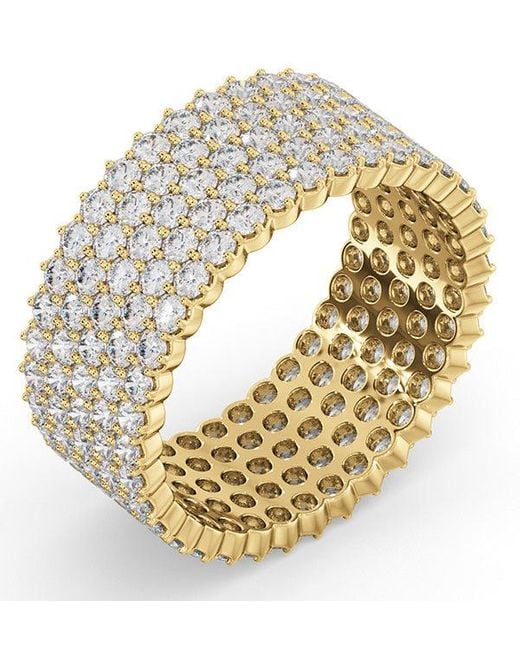 The Diamond Store Metallic 3Ct G/Vs Diamond 18K Full Band Ring for men