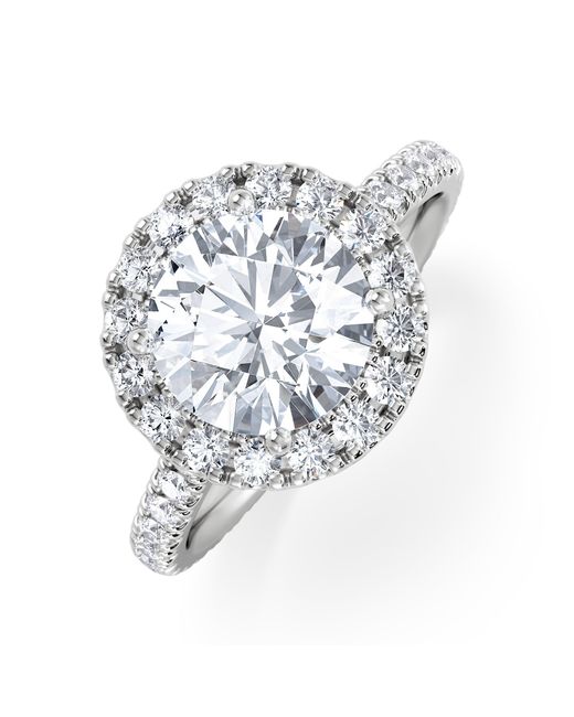 The Diamond Store White 2.80Ct Reina Lab Diamond Halo Engagement Ring