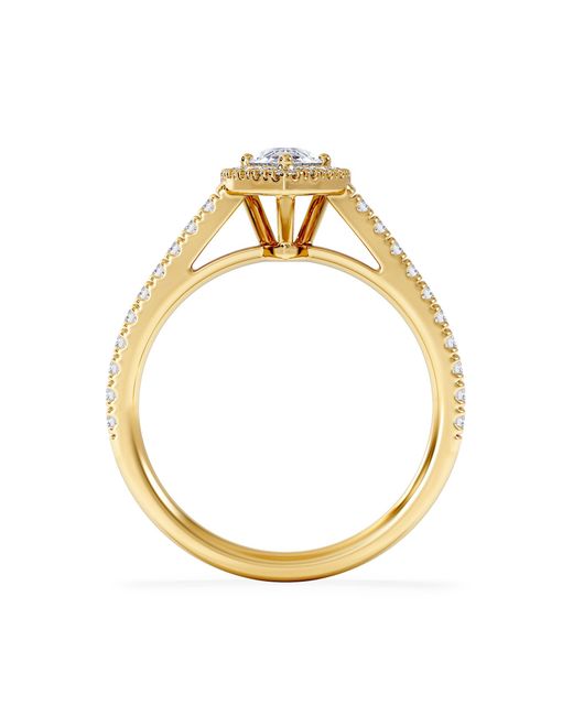 The Diamond Store Metallic Diana Lab Diamond Pear Halo Engagement Ring