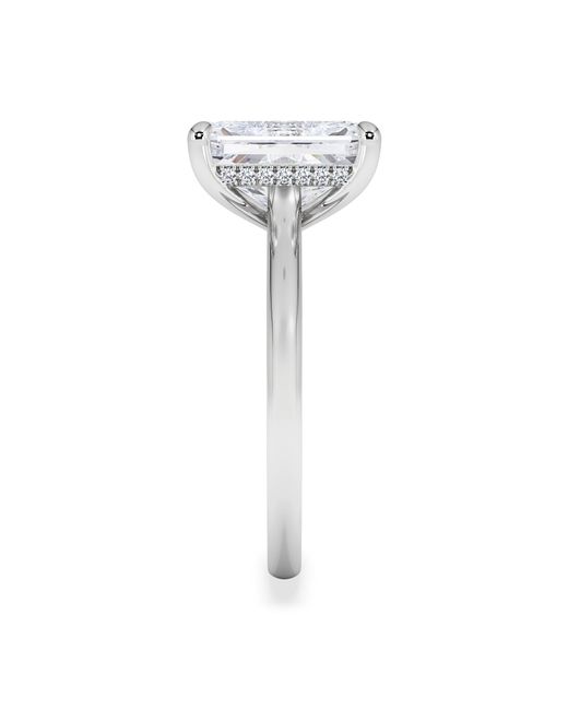The Diamond Store White Amora Radiant 3.00Ct Hidden Halo Lab Diamond Engagement Ring G/Vs1 Set
