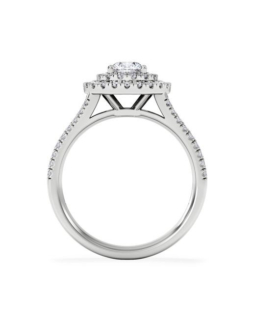 The Diamond Store White Camilla Diamond Halo Engagement Ring 18K 1.15Ct G/Si2