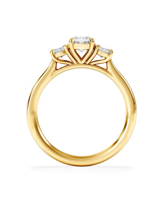 The Diamond Store Metallic Evoke 3 Stone Round Cut Lab Diamond Ring 0.50Ct