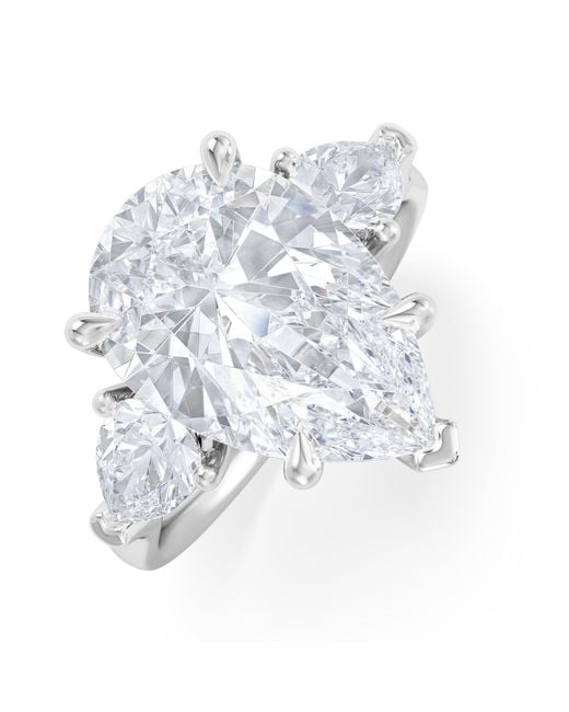 The Diamond Store Blue Adore 6.00Ct Pear Cut Lab Diamond 3 Stone Engagement Ring