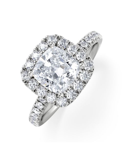 The Diamond Store White 2.05Ct Beatrice Lab Diamond Halo Engagement Ring 18K F/Vs1