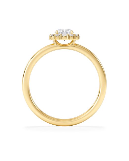 The Diamond Store Metallic The Fleur Halo 0.50Ct H/Si Round Cut Lab Diamond Ring