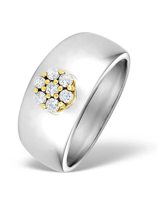 The Diamond Store Metallic 9K Diamond Pave Set Ring