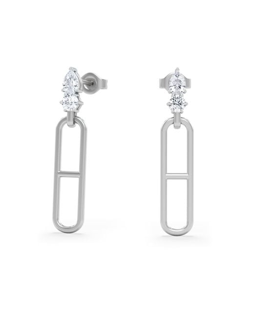 The Diamond Store White Paperclip 0.47Ct Lab Diamond Drop Link Earrings