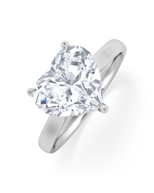 The Diamond Store White Amora Heart 3.11Ct Hidden Halo Lab Diamond Engagement Ring G/Vs Set