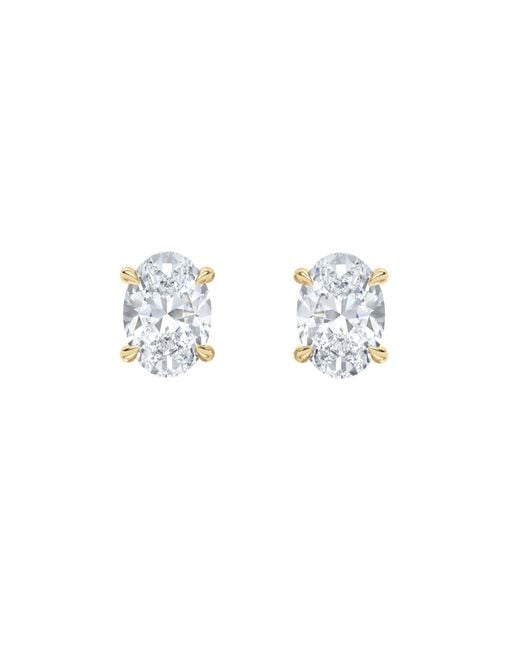 The Diamond Store Metallic 3.00Ct Oval Cut Lab Diamond Stud Earrings