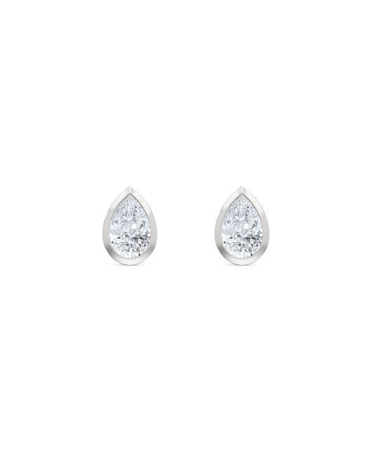 The Diamond Store Metallic Bezel Set 1.00Ct Pear Cut Lab Diamond Stud Earrings