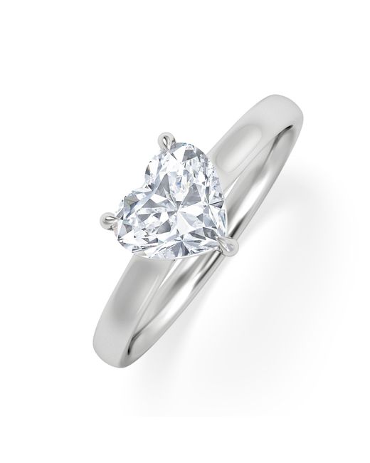 The Diamond Store White Amora Heart 1.00Ct Lab Diamond Engagement Ring F/Vs Set