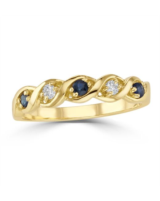 The Diamond Store Metallic Sapphire 2.25 X 2.25Mm And Diamond 9K Ring