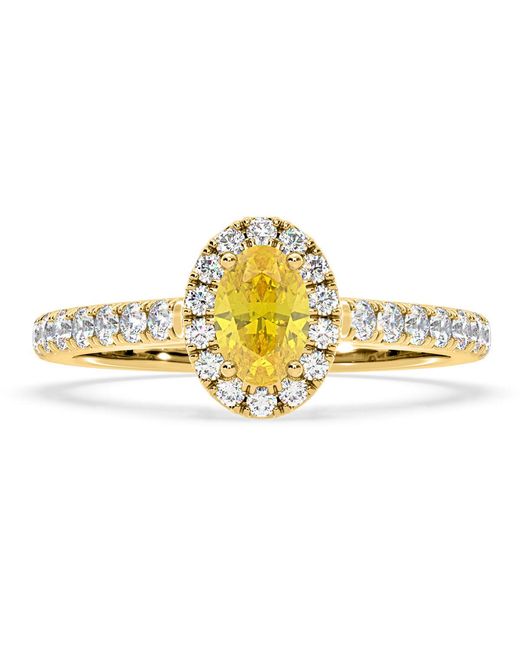 The Diamond Store Metallic Georgina Lab Diamond Oval Halo 0.90Ct Ring