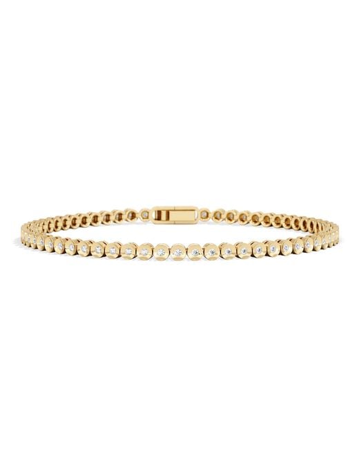 The Diamond Store Metallic 0.50Ct Round Cut Lab Diamond Bezel Tennis Bracelet