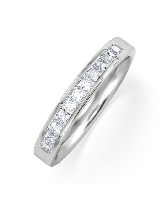 The Diamond Store White 18K Princess Diamond Half Eternity Ring 0.50Ct H/Si