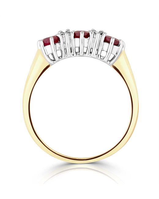 The Diamond Store Metallic Ruby 0.58Ct And Diamond 9K Ring A3399