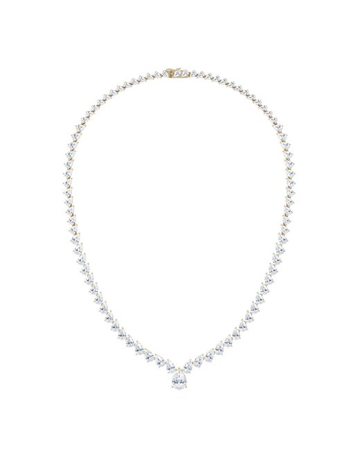 The Diamond Store Metallic Luxe 32.00Ct Lab Diamond Necklace With 3.00Ct Igi Certified Pear-Cut Centre
