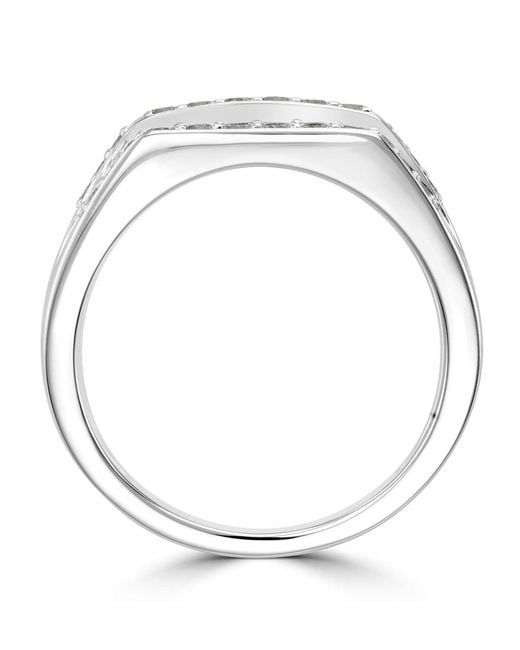 The Diamond Store Metallic Lab Diamond Pave Encrusted Ring 1Ct H/Si for men