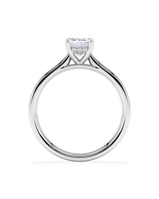 The Diamond Store White Amora Radiant 1.00Ct Hidden Halo Diamond Engagement Ring G/Vs1 Set