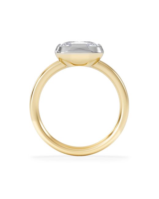 The Diamond Store White East West 2.00Ct Elongated Cushion Cut Lab Diamond Solitaire Engagement Ring