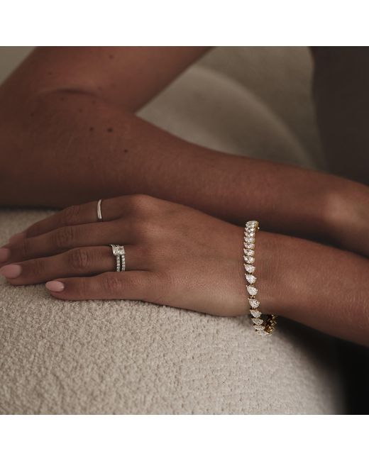 The Diamond Store Metallic Luxe 11.00Ct Lab Diamond Tennis Bracelet With Igi Certified Pear-Cut Diamonds